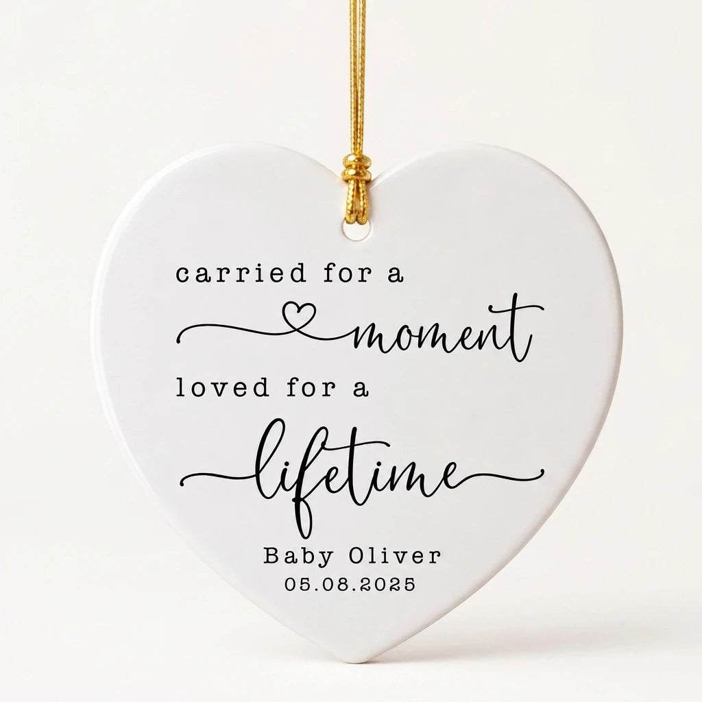 carried for a moment loved for al lifetime miscarriage personalized ornament hero
