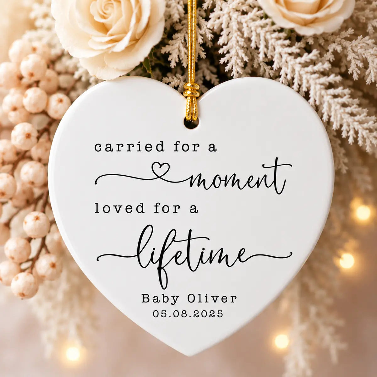 carried for a moment loved for al lifetime miscarriage personalized ornament lifestyle