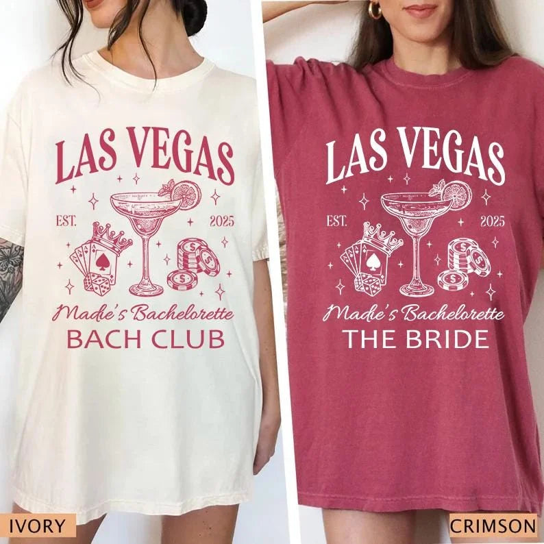 Casino Club - Custom Location - Las Vegas Bachelorette Party Comfort Colors T-Shirt - Comfort Colors T-Shirt Mockup Image