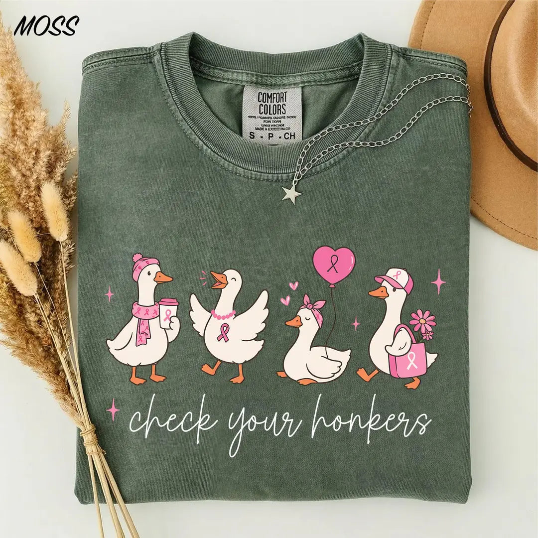 Check Your Honkers graphic Comfort Colors T-shirt, additional product photograph.
