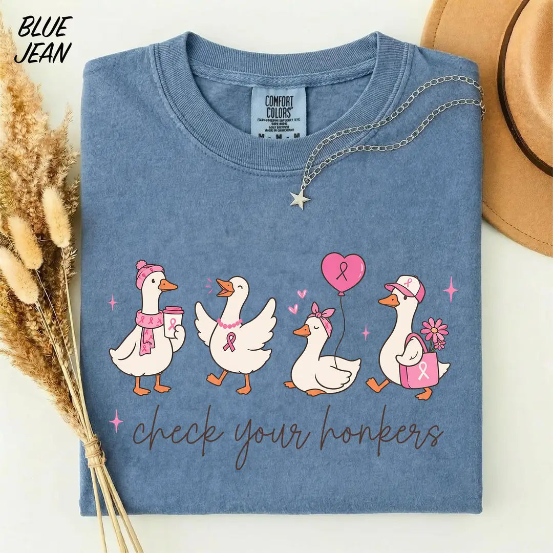 Check Your Honkers graphic Comfort Colors T-shirt, additional product photograph.