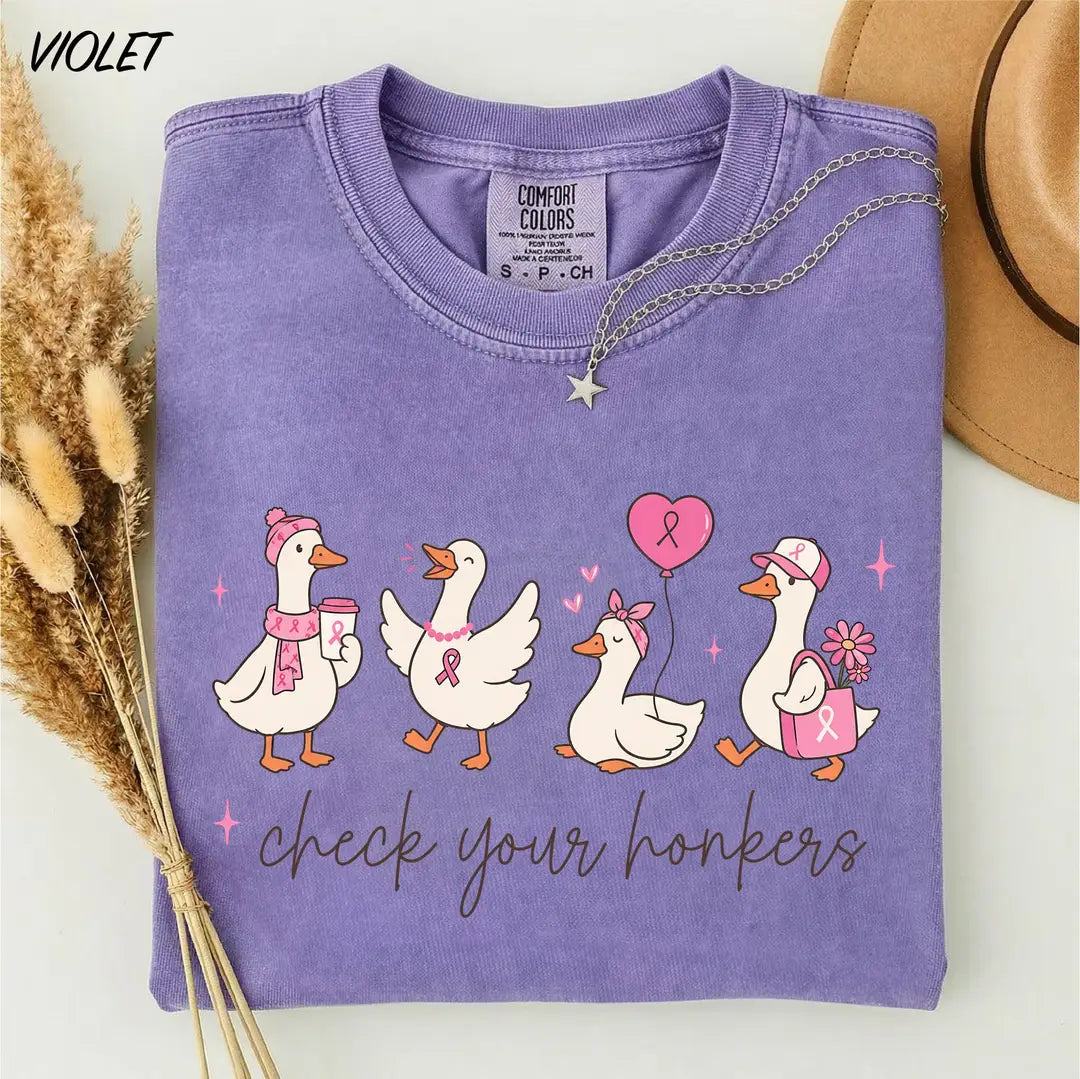 Check Your Honkers graphic Comfort Colors T-shirt, additional product photograph.