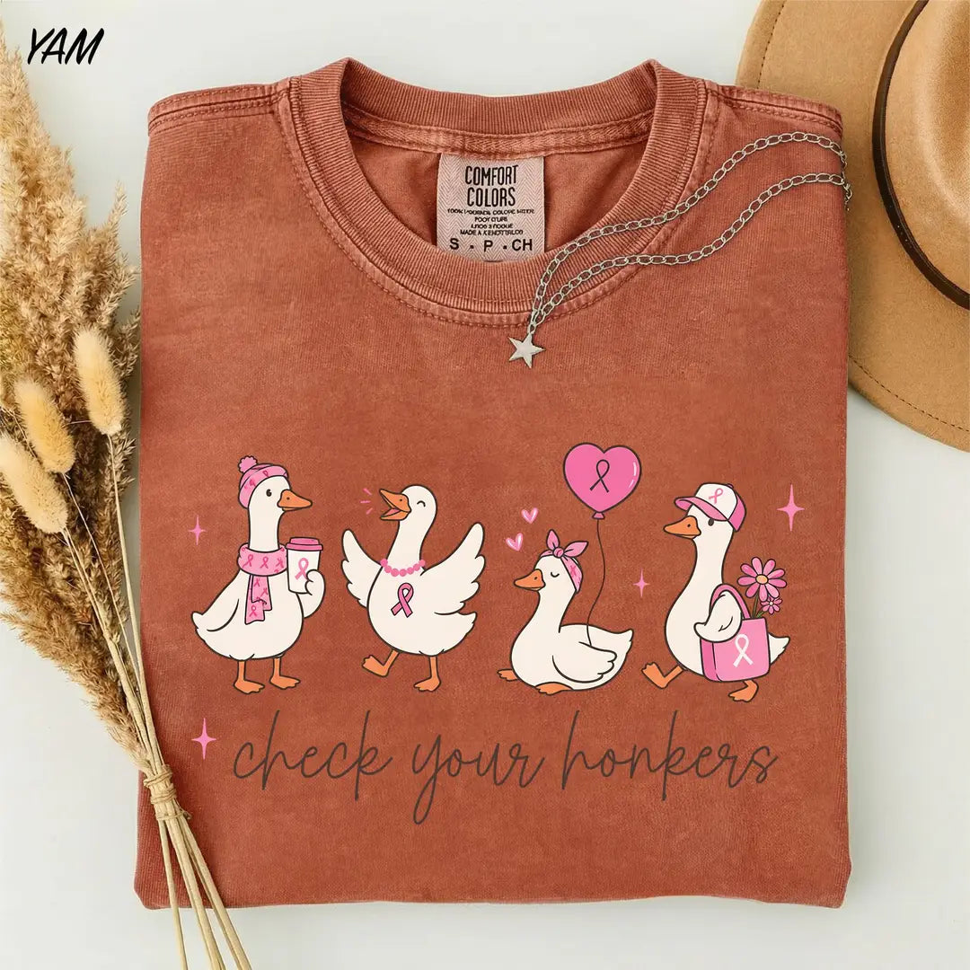 Check Your Honkers graphic Comfort Colors T-shirt, additional product photograph.
