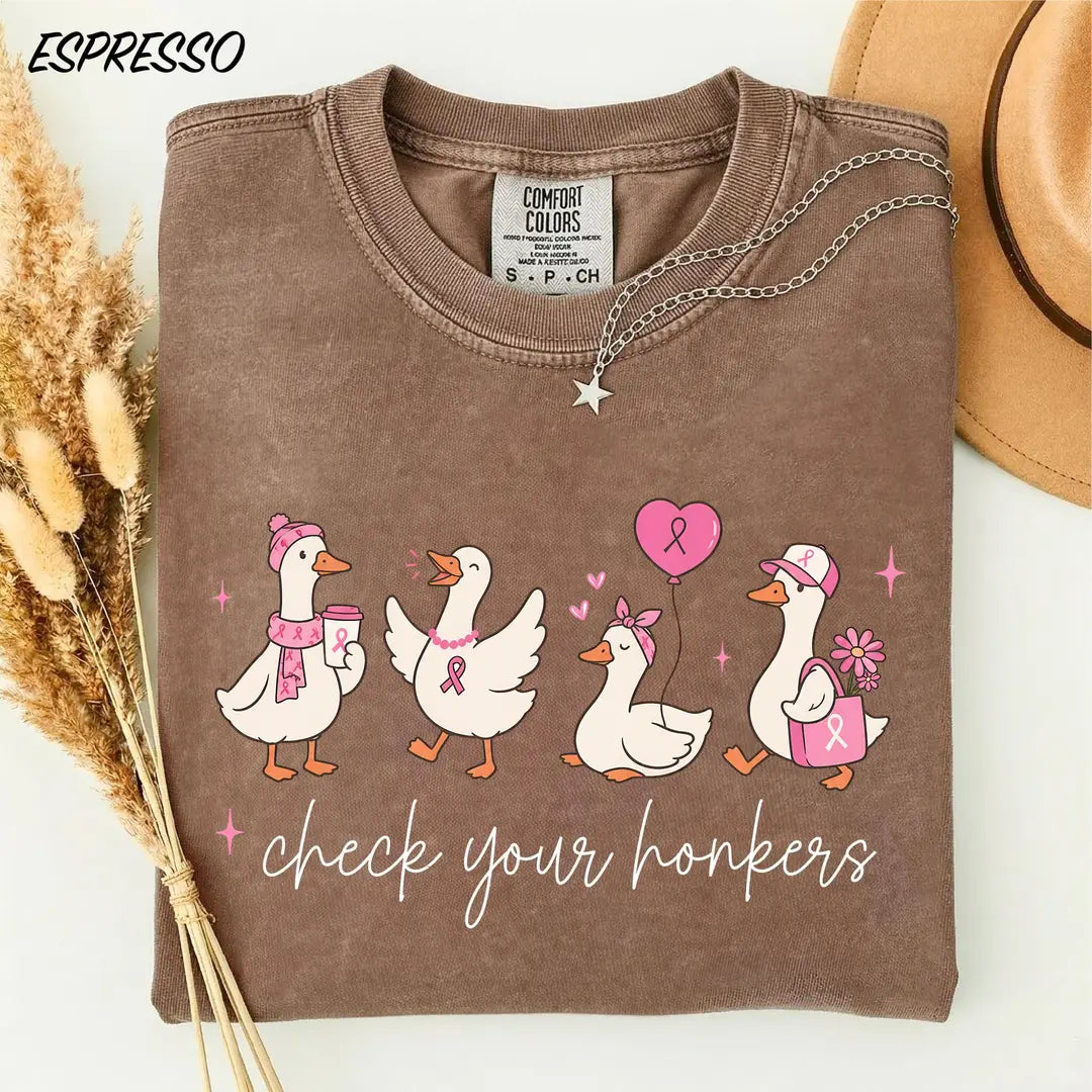 Check Your Honkers graphic Comfort Colors T-shirt, additional product photograph.