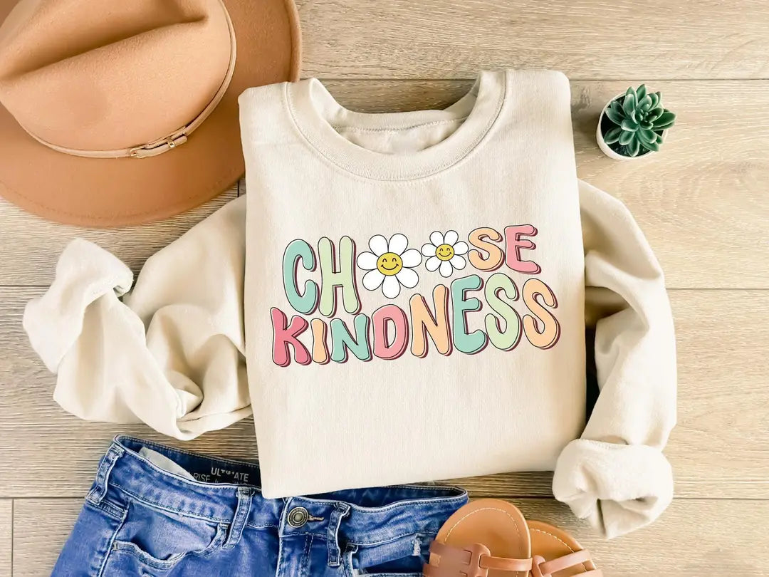 Choose Kindness Teacher Crewneck Sweatshirt alternate product view.