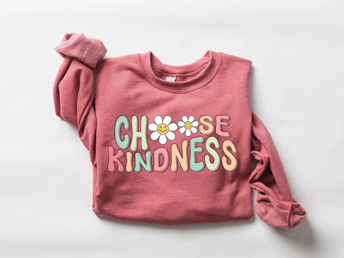 Choose Kindness Teacher Crewneck Sweatshirt alternate product view.
