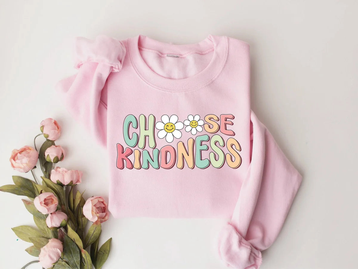 Choose Kindness Teacher Crewneck Sweatshirt alternate product view.