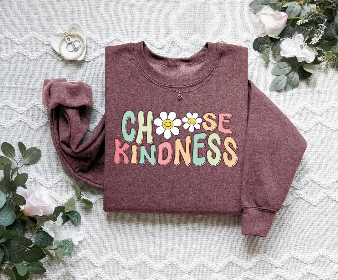 Choose Kindness Teacher Crewneck Sweatshirt alternate product view.