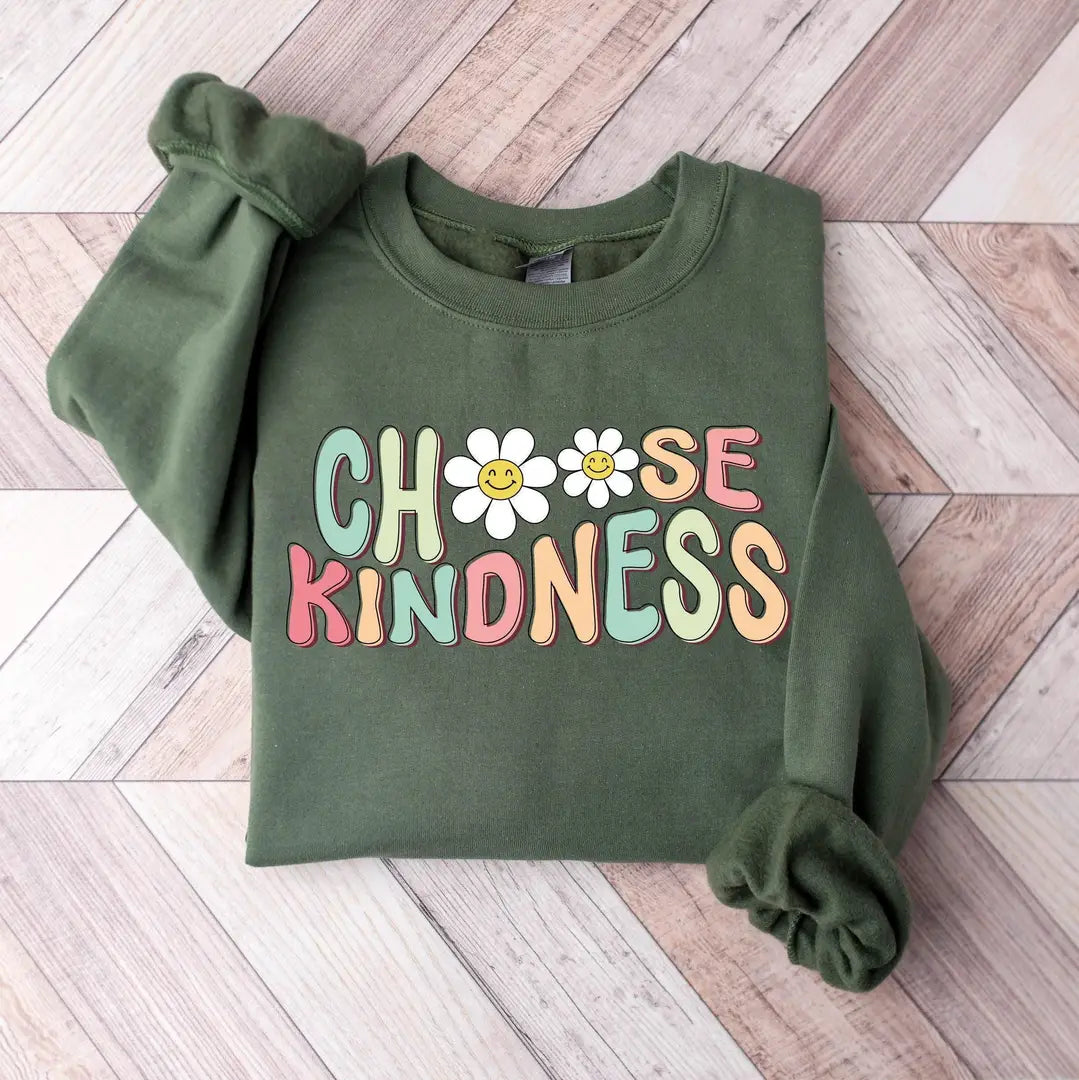 Choose Kindness Teacher Crewneck Sweatshirt hero view.