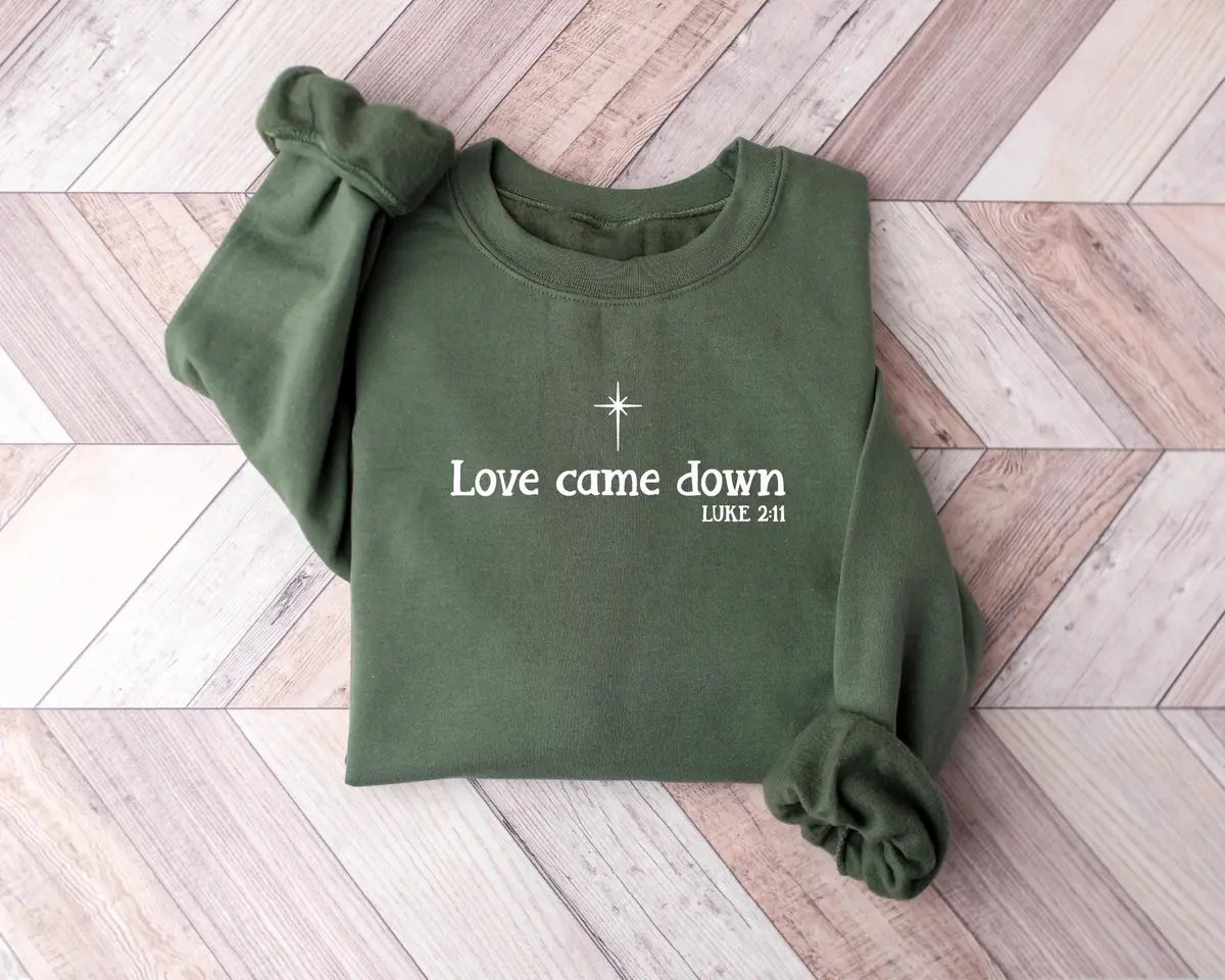 Christian Christmas : Nativity Scene Jesus Crewneck Sweatshirt alternate product view.
