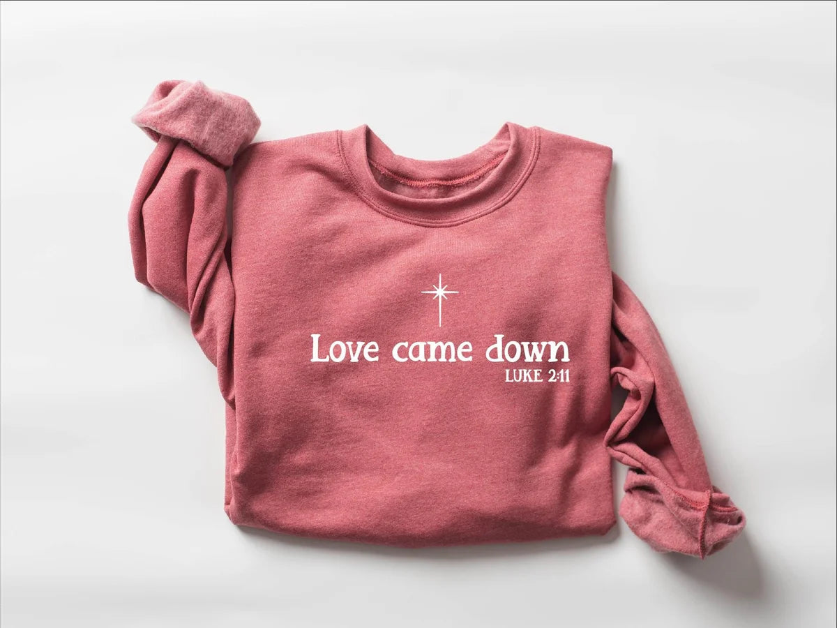 Christian Christmas : Nativity Scene Jesus Crewneck Sweatshirt alternate product view.