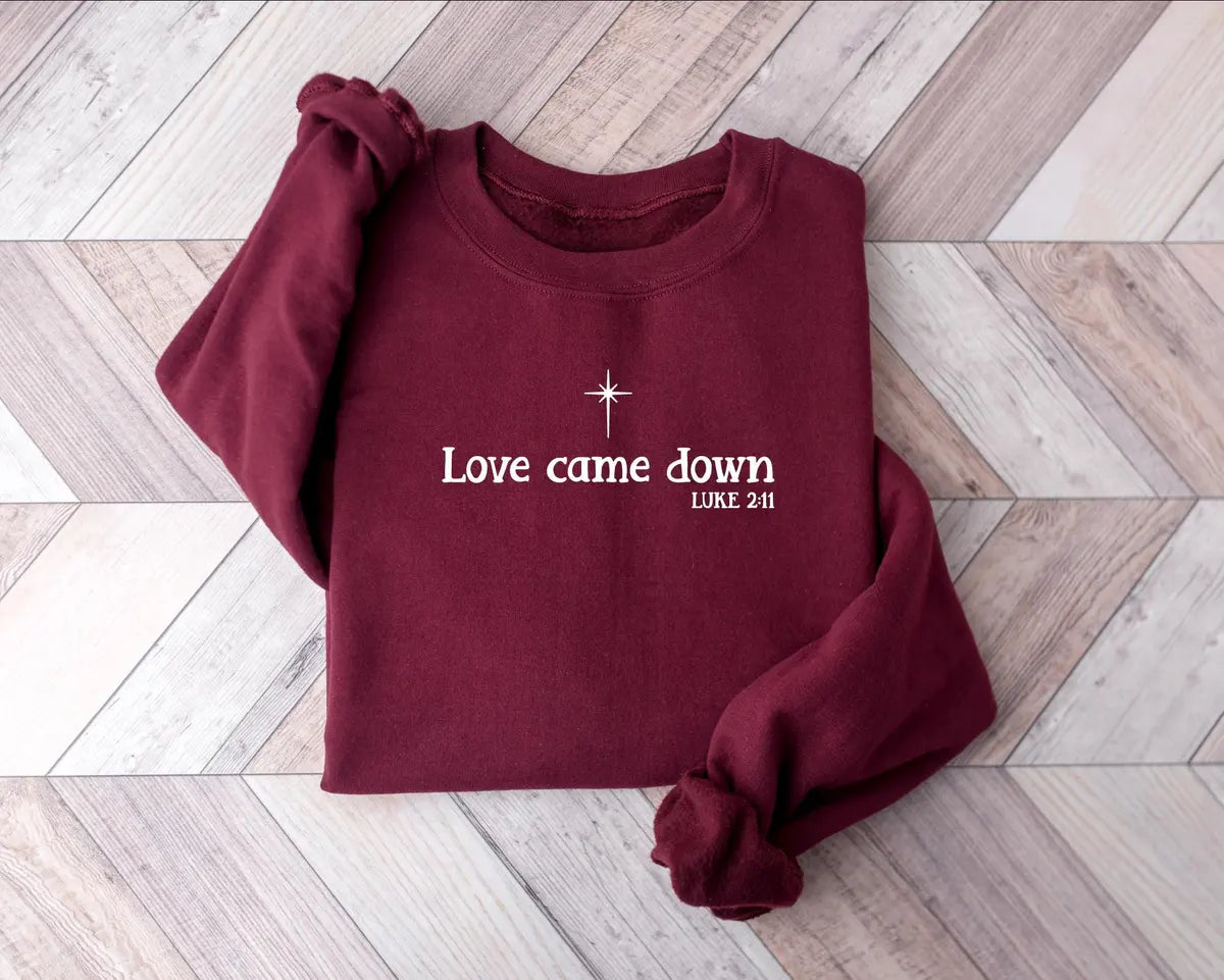 Christian Christmas : Nativity Scene Jesus Crewneck Sweatshirt alternate product view.