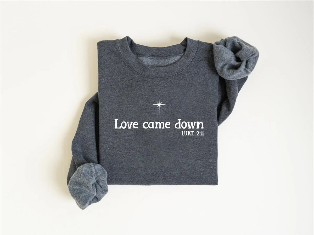 Christian Christmas : Nativity Scene Jesus Crewneck Sweatshirt alternate product view.