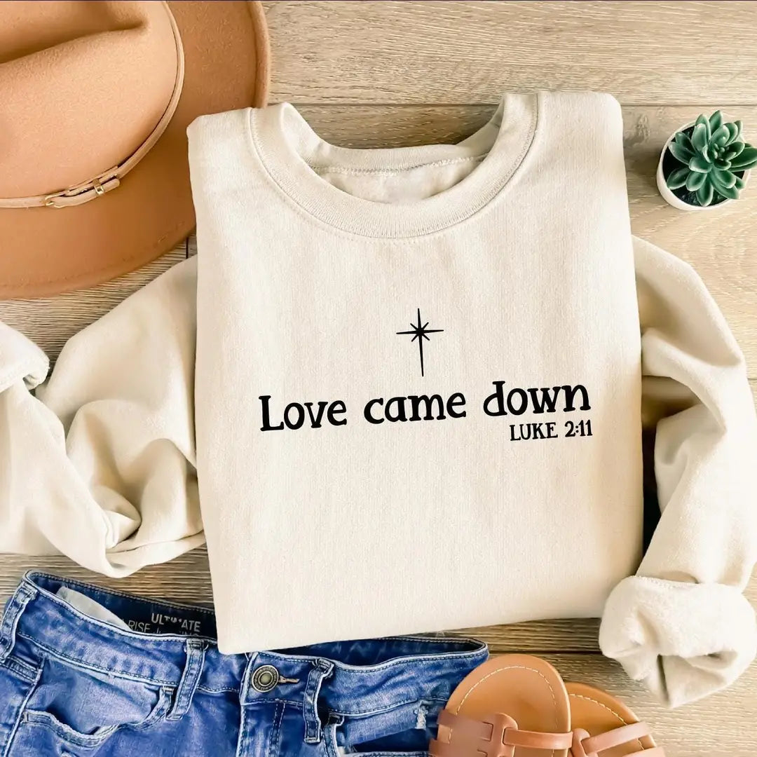 Christian Christmas : Nativity Scene Jesus Crewneck Sweatshirt hero view.