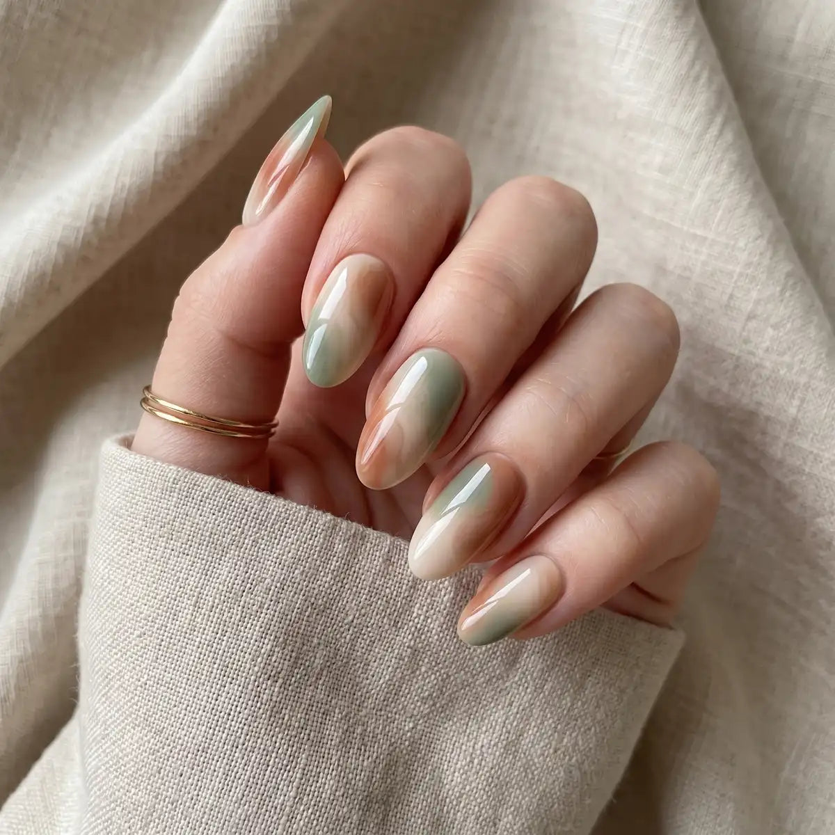 clay sand marble almond press on nails lifestyle 02