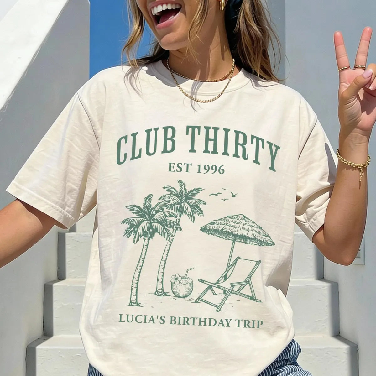Comfort Colors T-shirt with Club Thirty celebration design, featured shirt mockup.