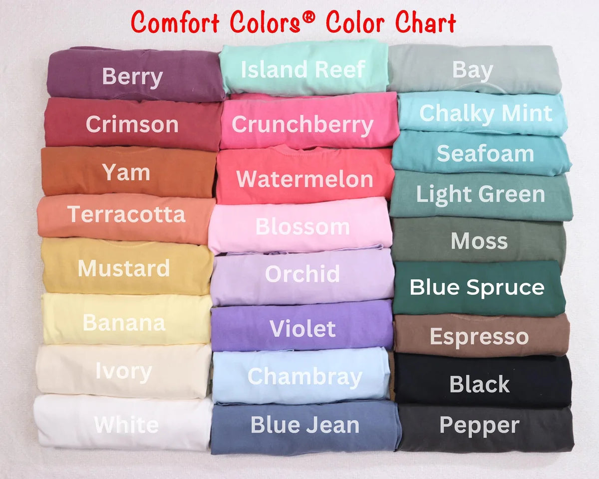 Cozy Season graphic Comfort Colors T-shirt, additional product photograph.