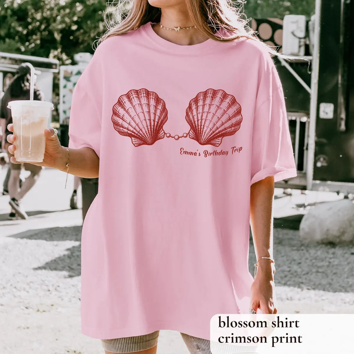 Custom Birthday Trip Shirts graphic Comfort Colors T-shirt in Blossom, additional product photograph.