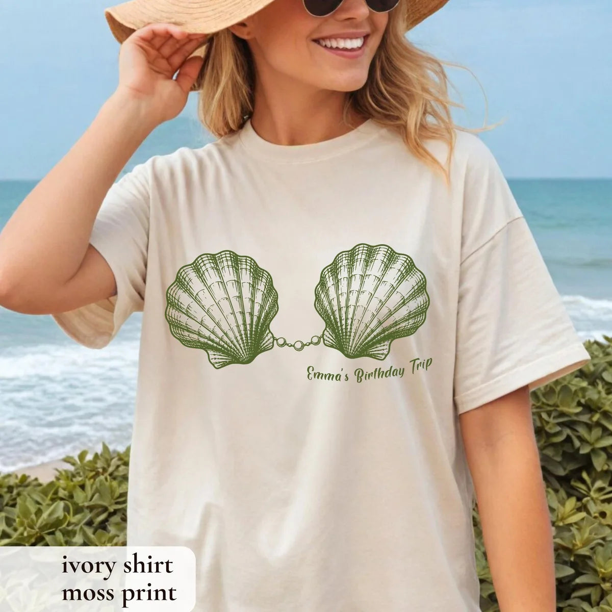 Custom Birthday Trip Shirts graphic Comfort Colors T-shirt in Ivory, additional product photograph.