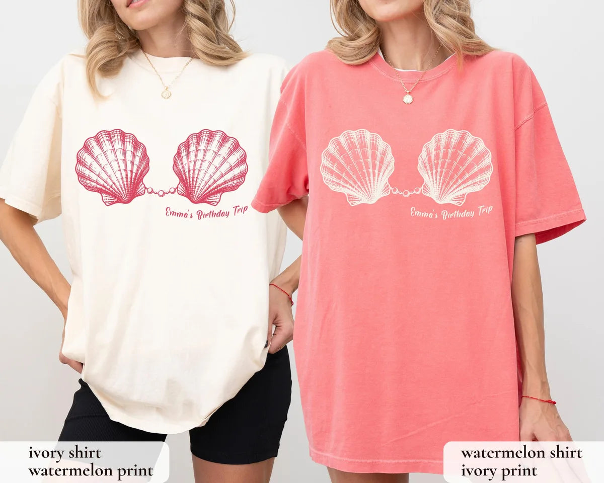Custom Birthday Trip Shirts graphic Comfort Colors T-shirt in Ivory, additional product photograph.