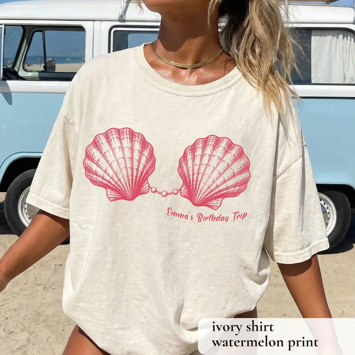 Custom Birthday Trip Shirts graphic Comfort Colors T-shirt in Ivory, additional product photograph.