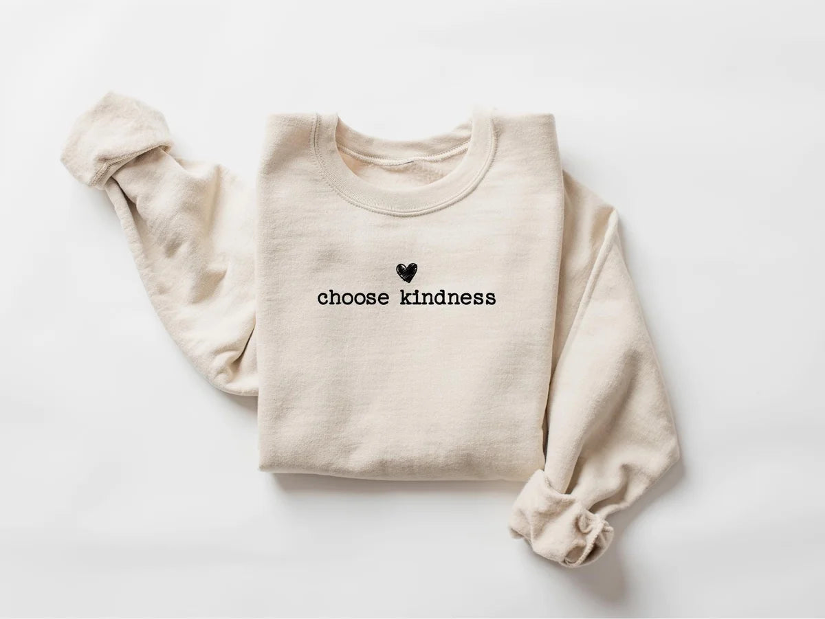 Cute Choose Kindness Crewneck Sweatshirt alternate product view.