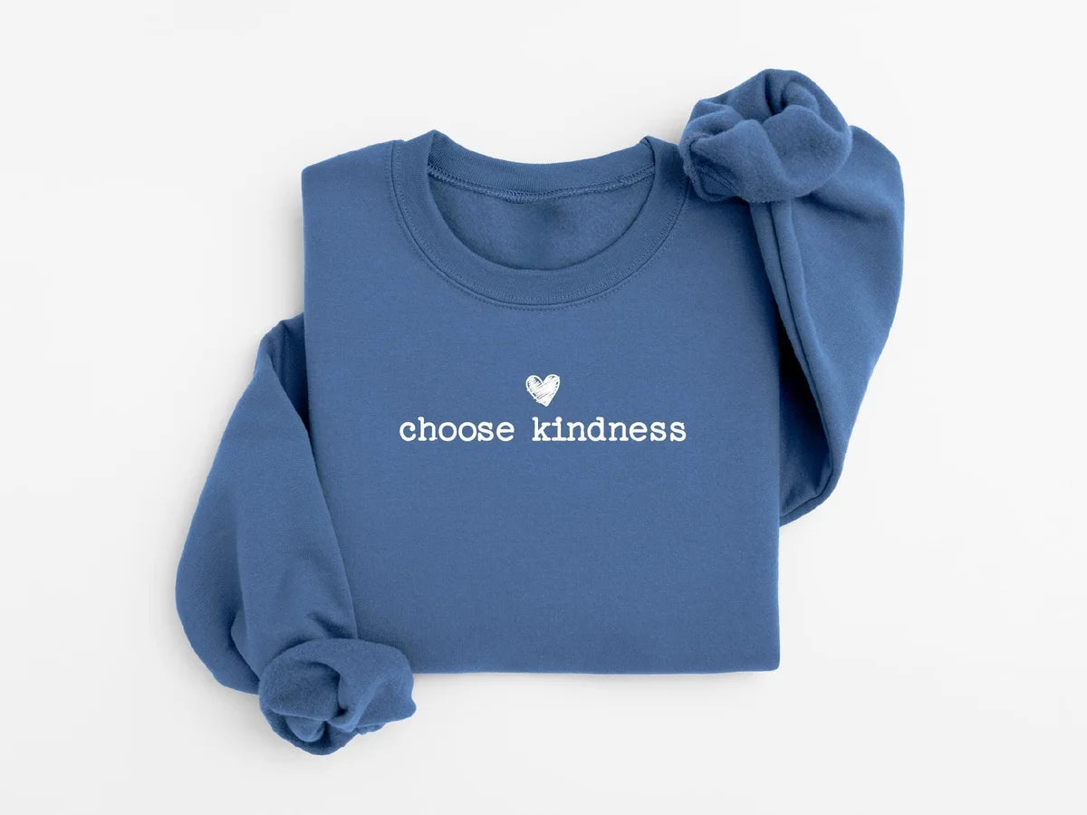 Cute Choose Kindness Crewneck Sweatshirt alternate product view.