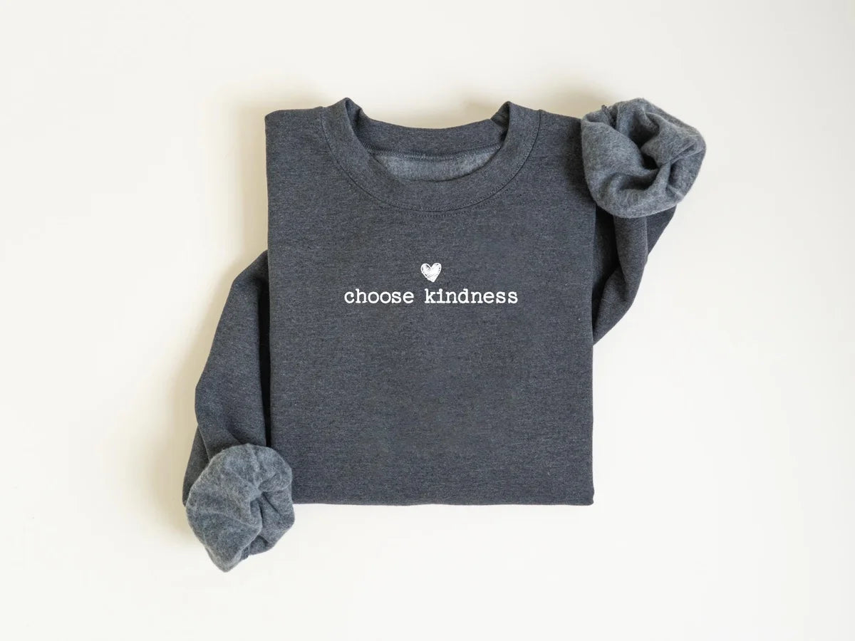 Cute Choose Kindness Crewneck Sweatshirt alternate product view.
