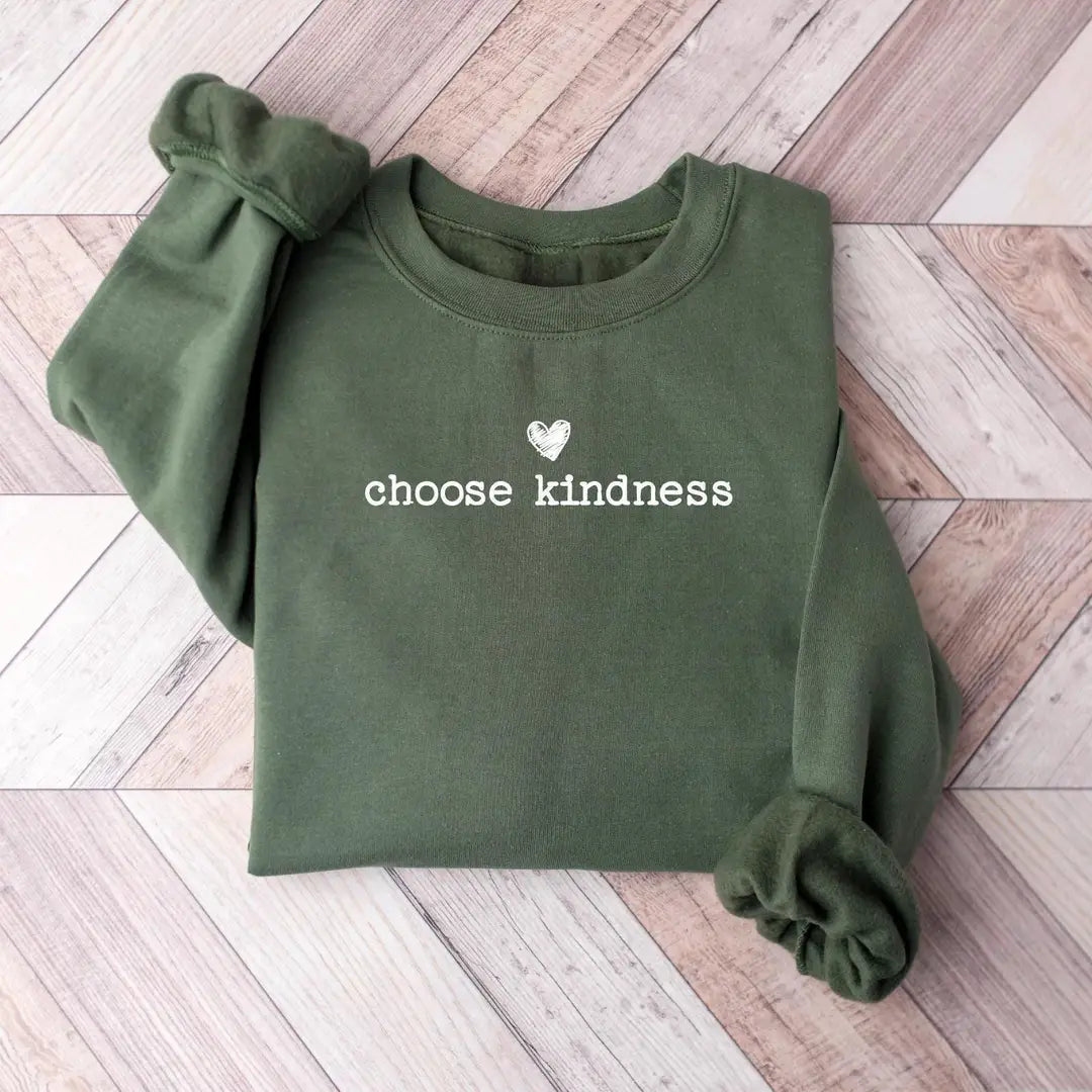 Cute Choose Kindness Crewneck Sweatshirt hero view.
