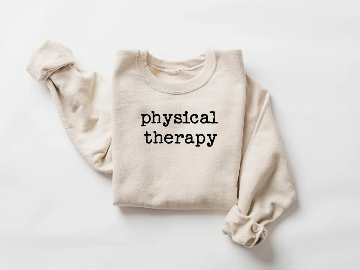 Cute Physical Therapy Crewneck Sweatshirt alternate product view.