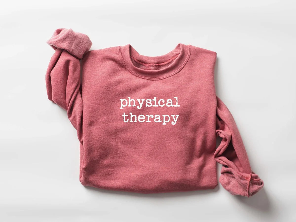 Cute Physical Therapy Crewneck Sweatshirt alternate product view.