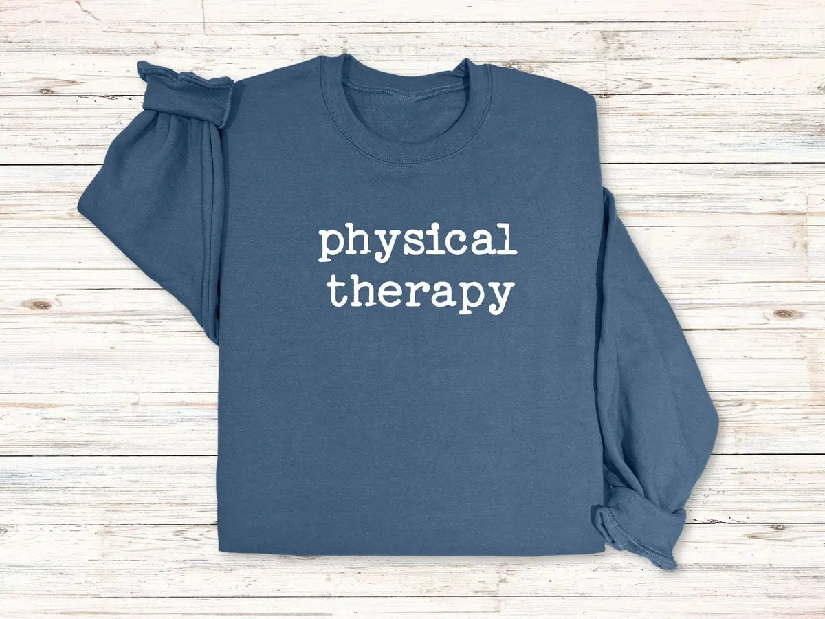 Cute Physical Therapy Crewneck Sweatshirt alternate product view.