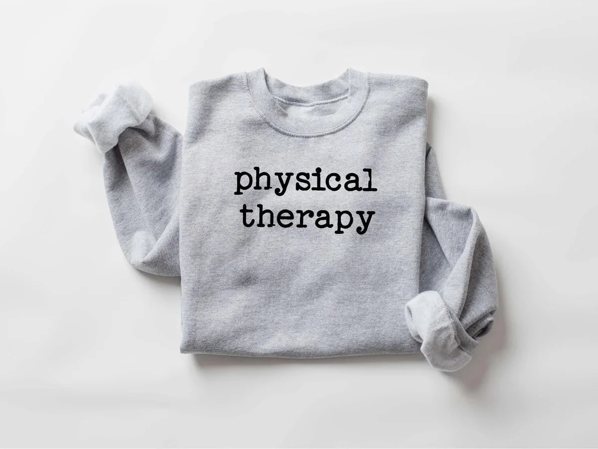 Cute Physical Therapy Crewneck Sweatshirt alternate product view.
