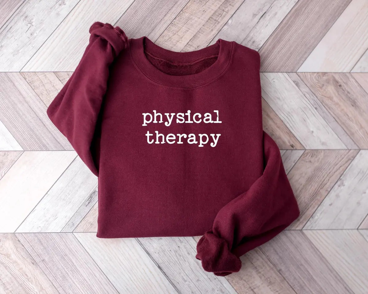 Cute Physical Therapy Crewneck Sweatshirt alternate product view.