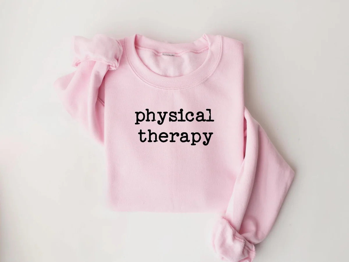 Cute Physical Therapy Crewneck Sweatshirt alternate product view.
