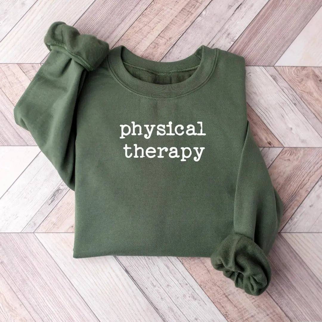 Cute Physical Therapy Crewneck Sweatshirt hero view.