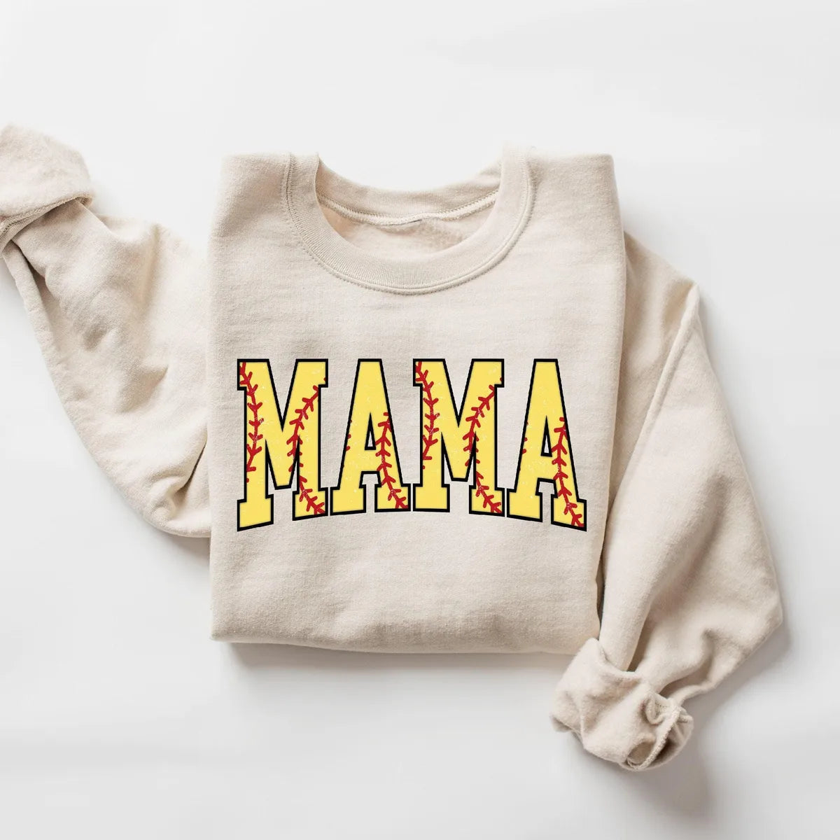 Cute Softball Mama Crewneck Sweatshirt hero view.