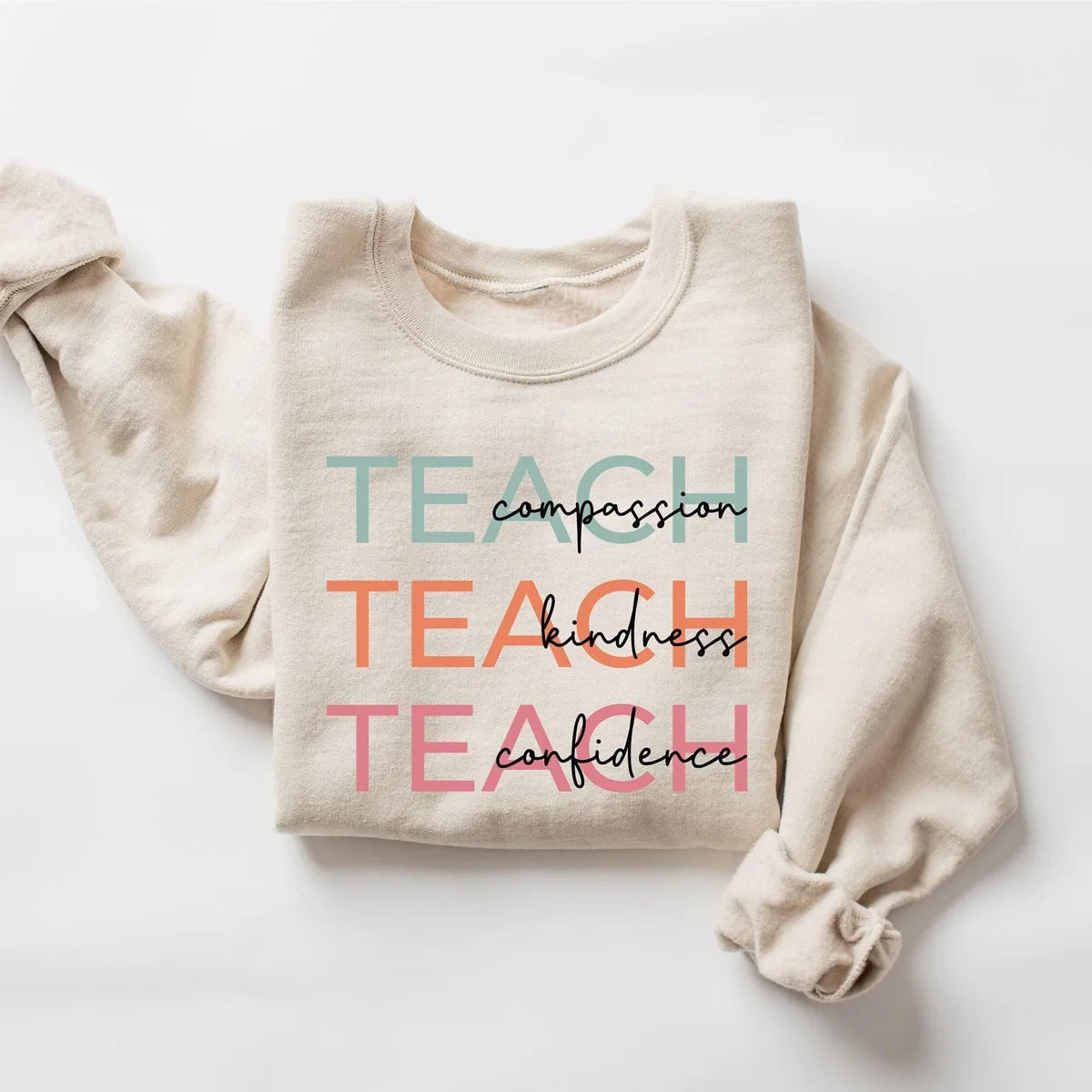Cute Teach Crewneck Sweatshirt hero view.
