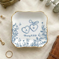 Wedding Ring Dish, Custom Engagement Gift for Bride, Couples Initials Jewelry Dish, Bridal Shower Gift variant