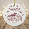 Personalized Ceramic Ornament 2025 - Just Married Car Ornament