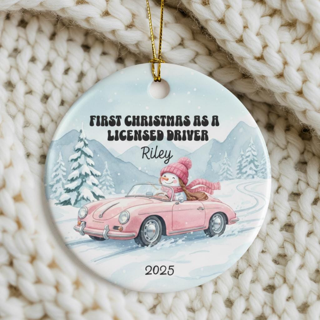 Personalized Christmas Ornament 2025 - First Christmas As A Licensed Driver
