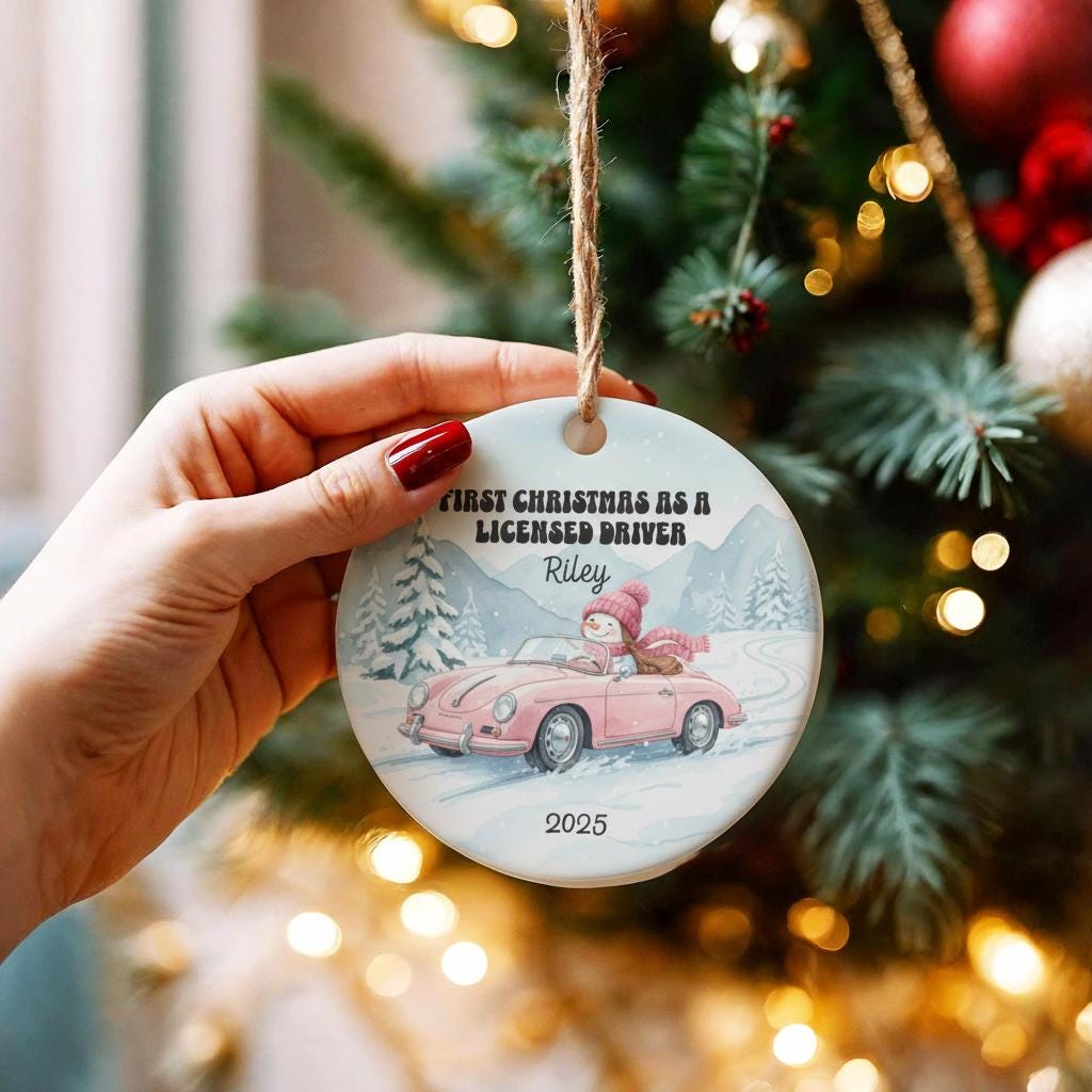 Personalized Christmas Ornament 2025 - First Christmas As A Licensed Driver