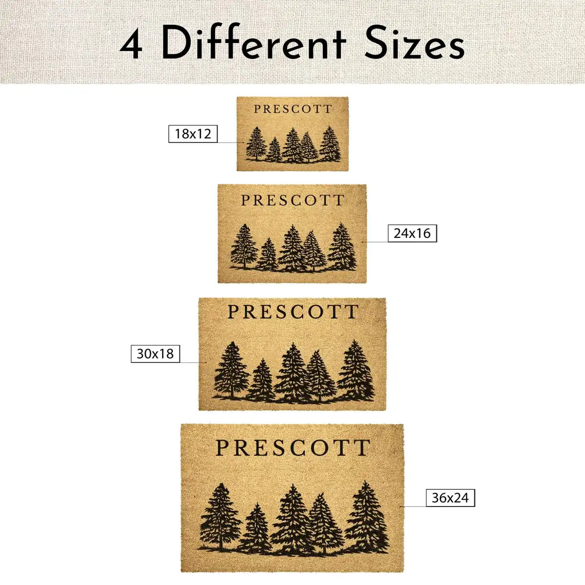 evergreen forest family name or welcome personalized doormat flat lay 04