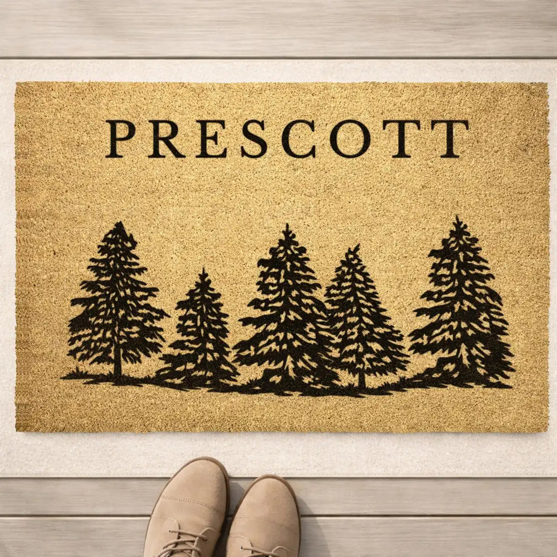 evergreen forest family name or welcome personalized doormat lifestyle 02