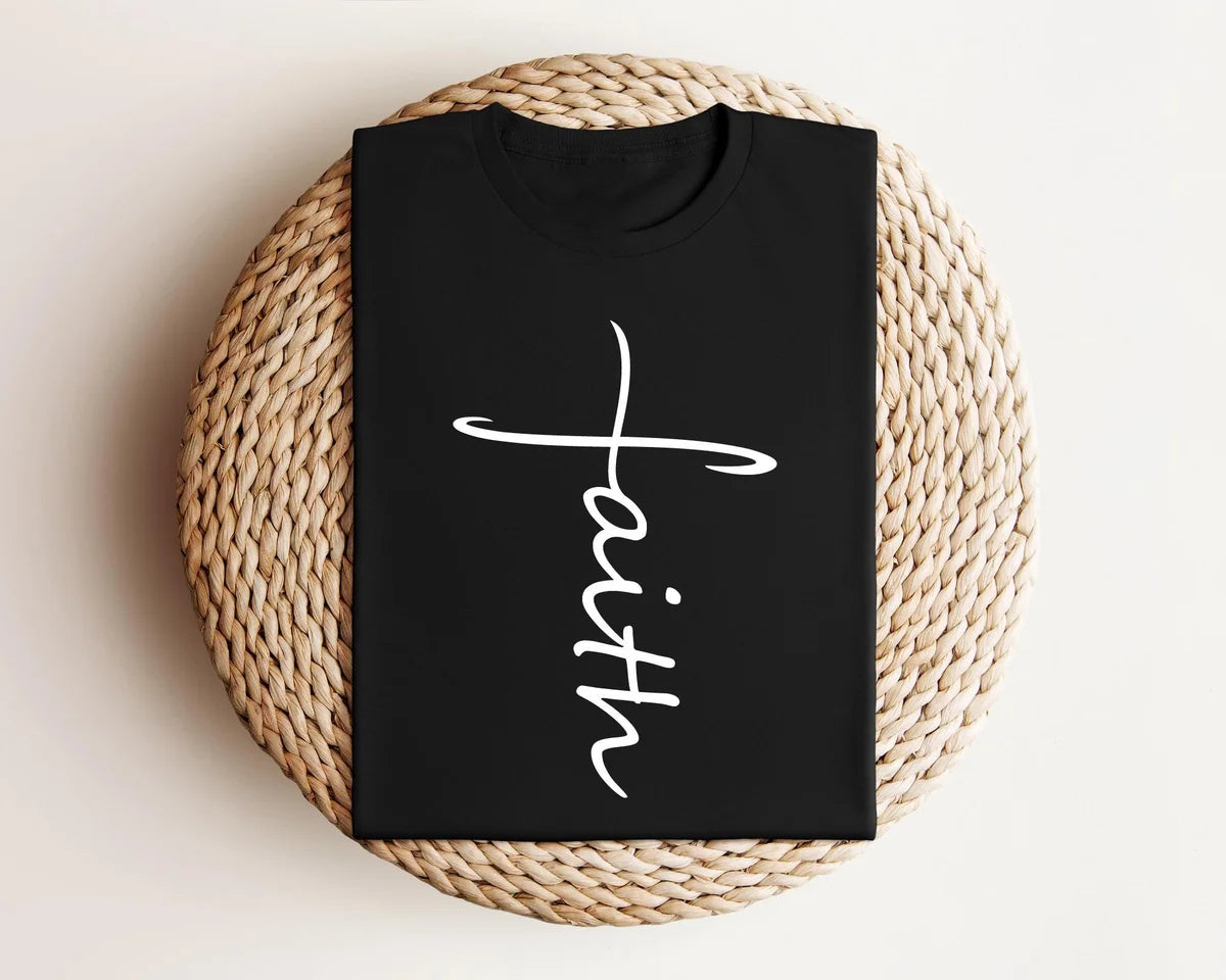 Faith : Christian Christmas Gift Crewneck Sweatshirt alternate product view.