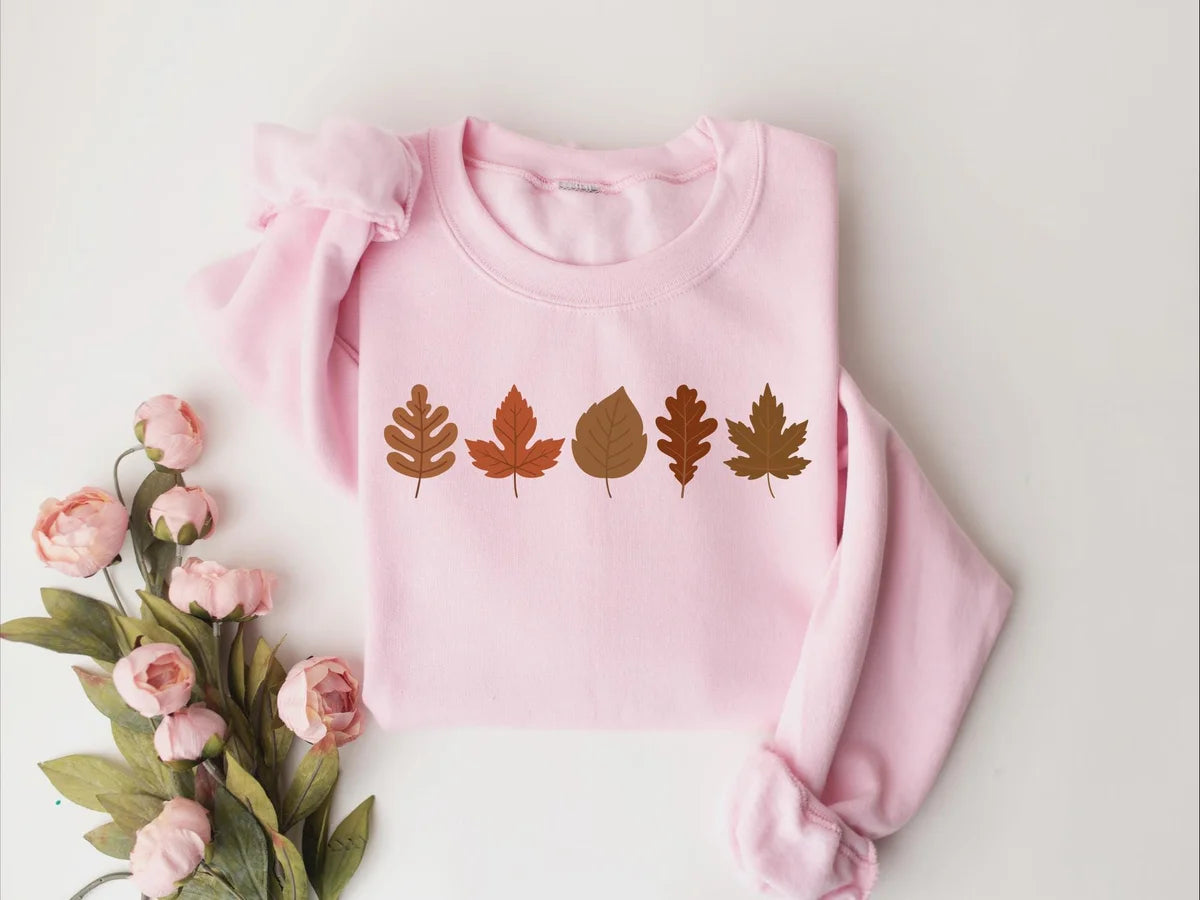 Fall Leaves Crewneck Sweatshirt alternate product view.