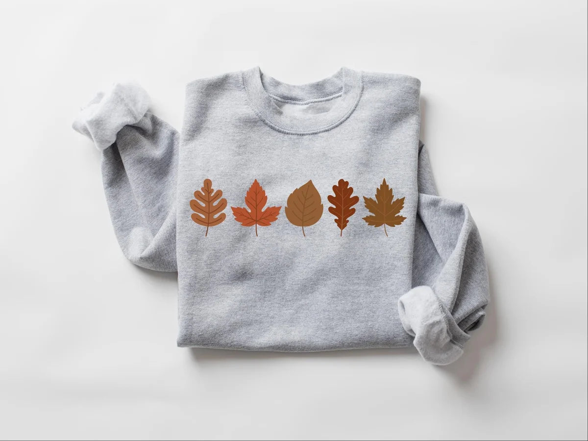 Fall Leaves Crewneck Sweatshirt alternate product view.