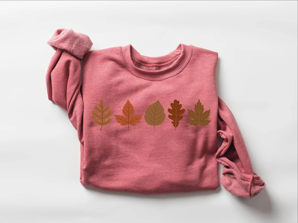 Fall Leaves Crewneck Sweatshirt alternate product view.