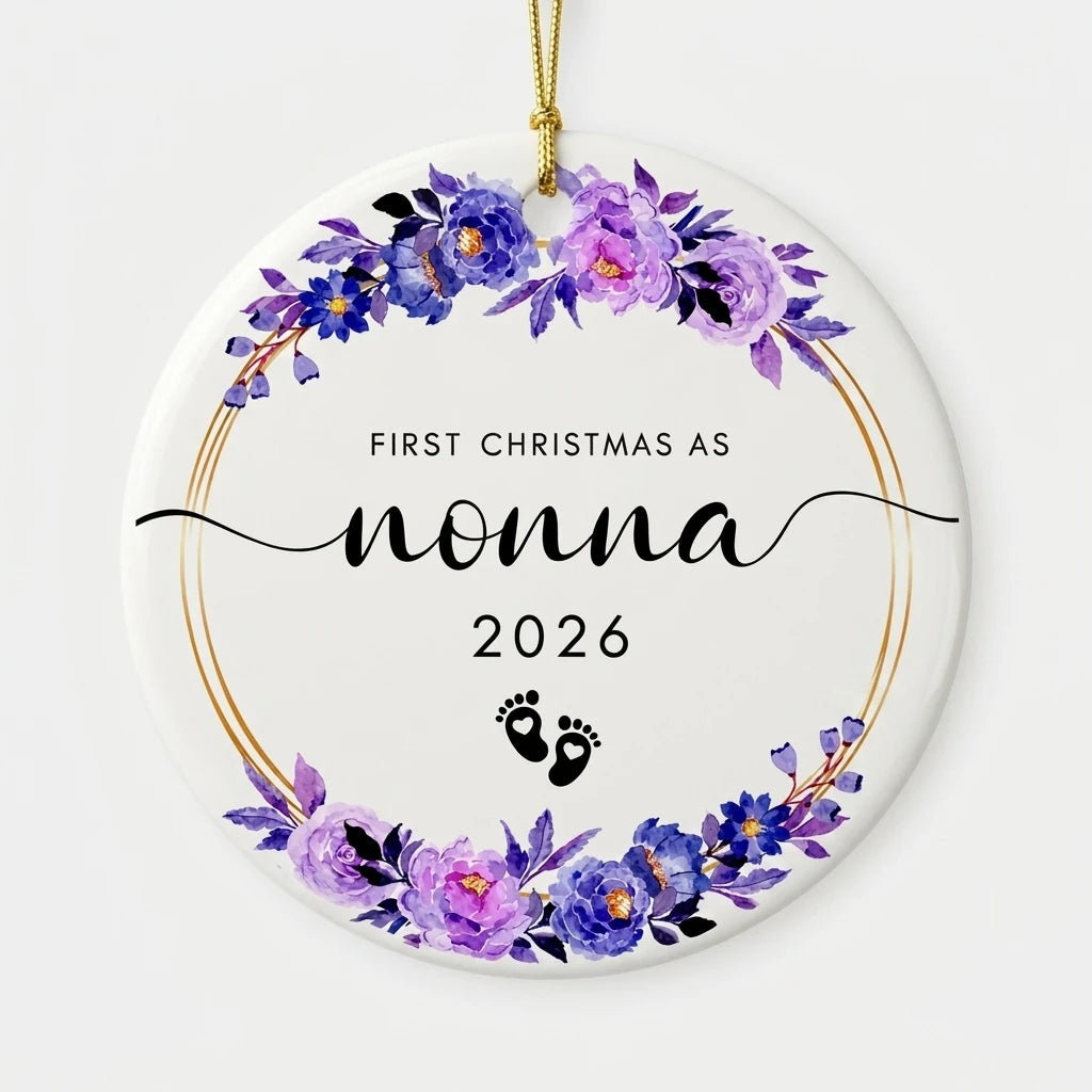 first christmas as nonna personalized ornament hero