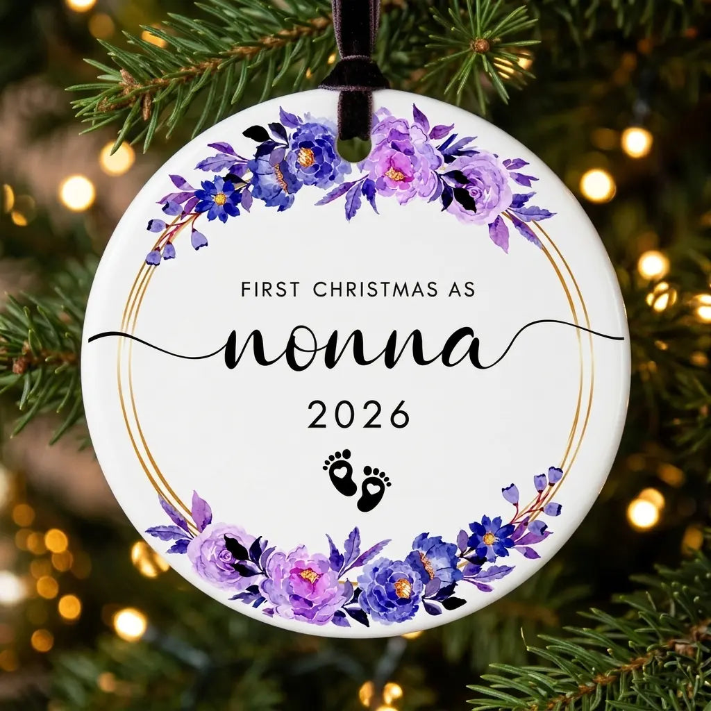 first christmas as nonna personalized ornament tree
